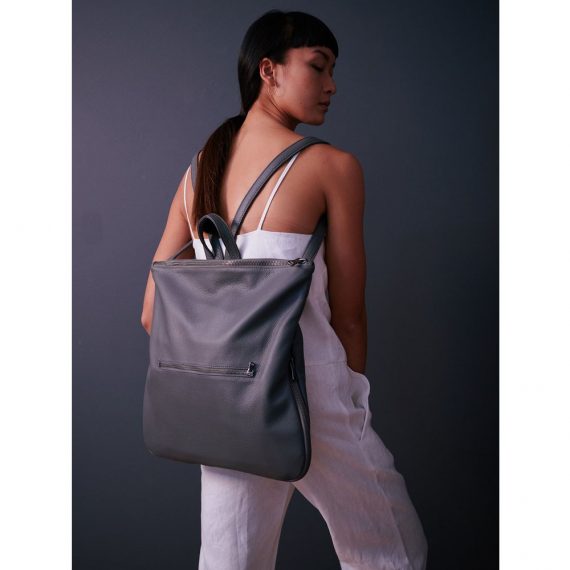 Grey Backpack Handmade Bag